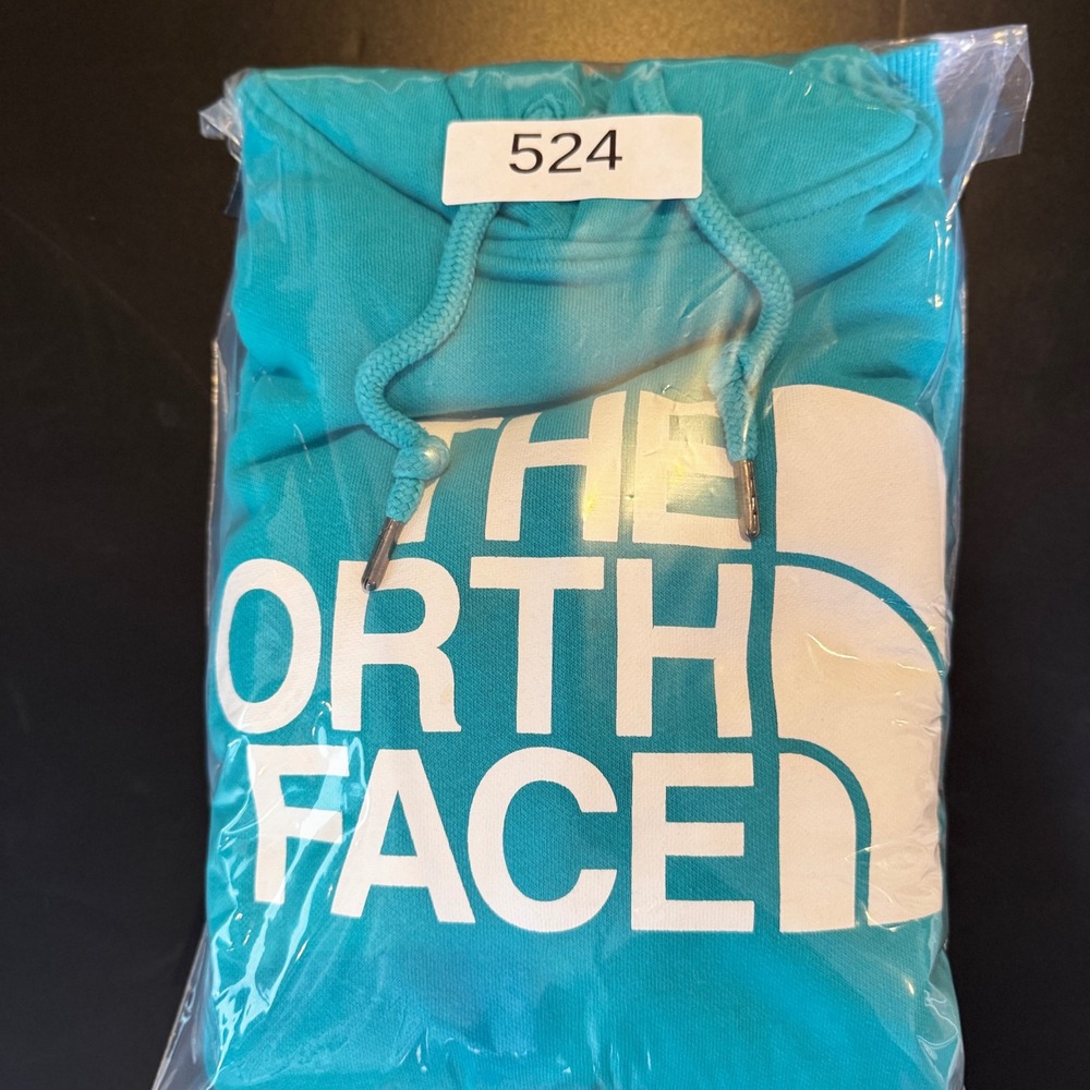 The North Face Mens Half Dome Pullover Hoodie Teal Blue Big Logo Sweatshirt M - Picture 8 of 8